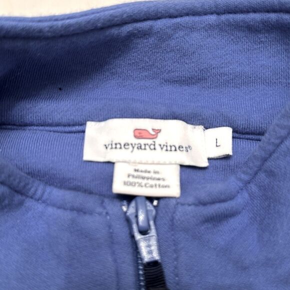 Vineyard Vines Blue Pullover with Striped Detail Size Large - Picture 6 of 6